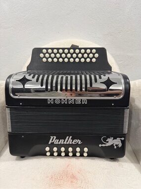 Hohner Panther Black Button Accordion - Black